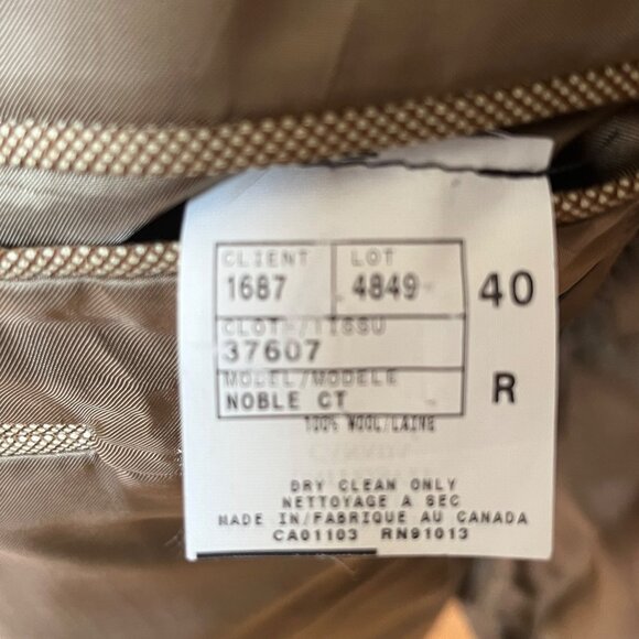 Jack Victor Noble CT Super 110s Wool Blazer Jacket Sz 40R Lt Tan Single Breasted - Picture 8 of 16